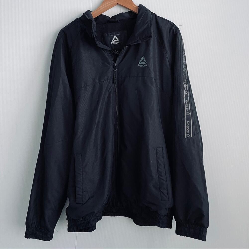 Reebok men’s jacket logo stripe down sleeve - Picture 4 of 10